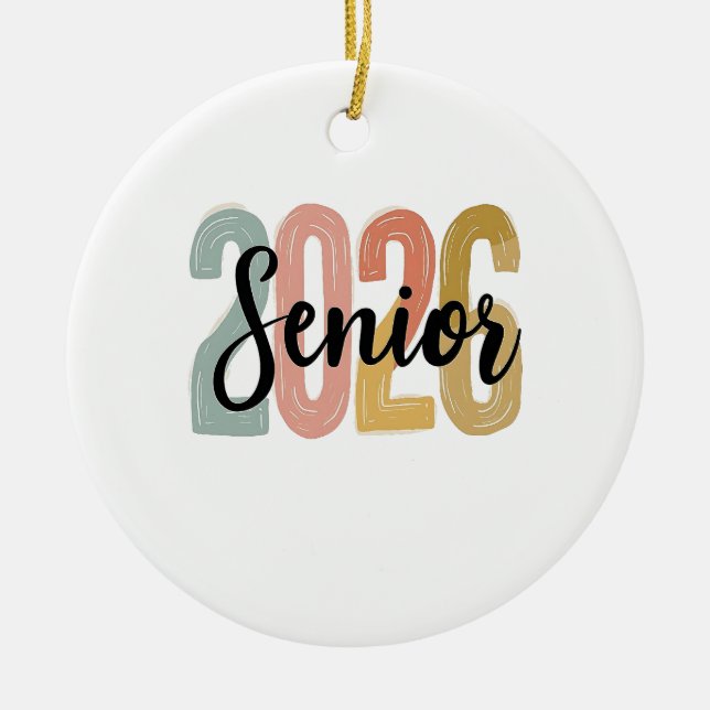 Senior 2026 Examen 2026 Senior Studentpresent  Julgransprydnad Keramik (Framsidan)
