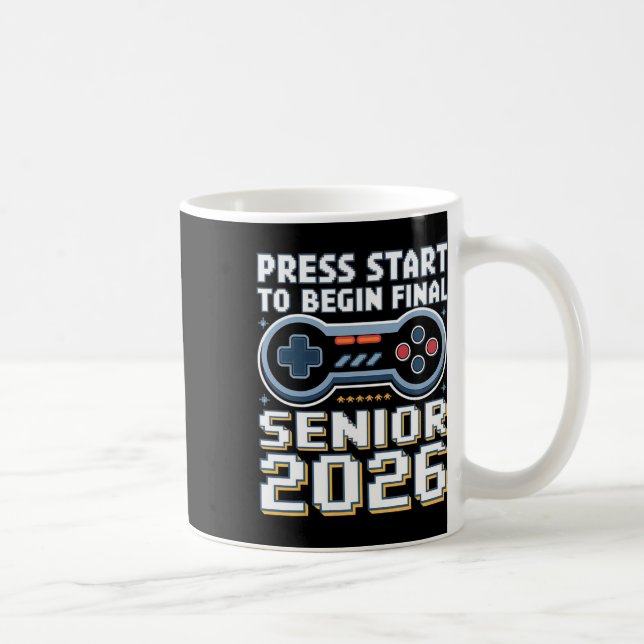 Senior 2026 Gamer Mode On Press Start Final Level  Kaffemugg (Höger)