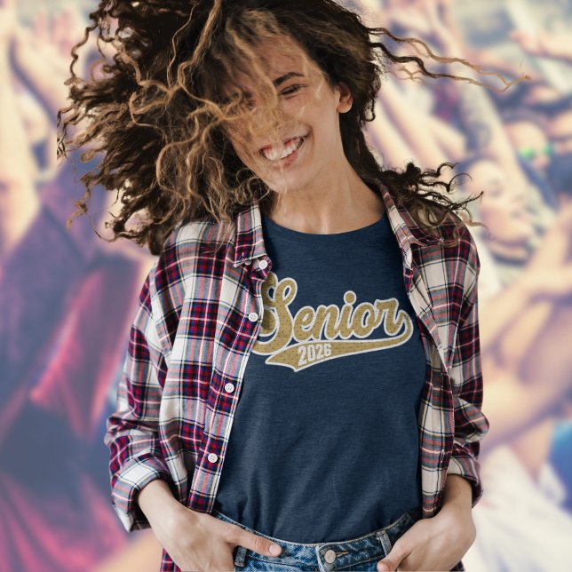 Senior 2026 Gold with Blue Polka Dots Lion T-Shirt (Skapare uppladdad)