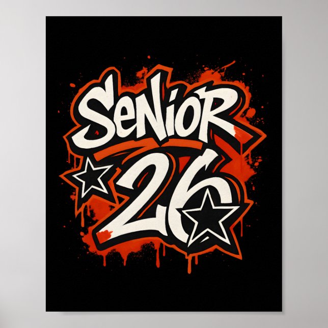 Senior 2026 Graffiti Drip Style Examen Grafik Poster (Framsidan)