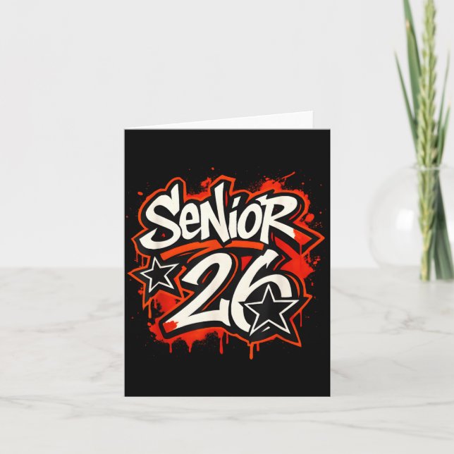 Senior 2026 Graffiti Drip Style Graduation Graphic Kort (Framsida)