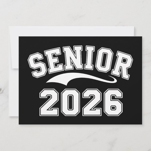 Senior 2026 Klass 26 Examen Avgångselev Inbjudningar (Framsida)