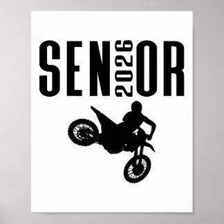 Senior 2026 Motocross Silhouette Design Cl Of 26 Poster