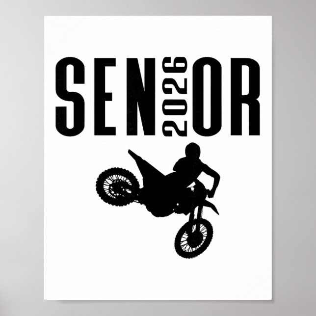 Senior 2026 Motocross Silhouette Design Cl Of 26  Poster (Framsidan)