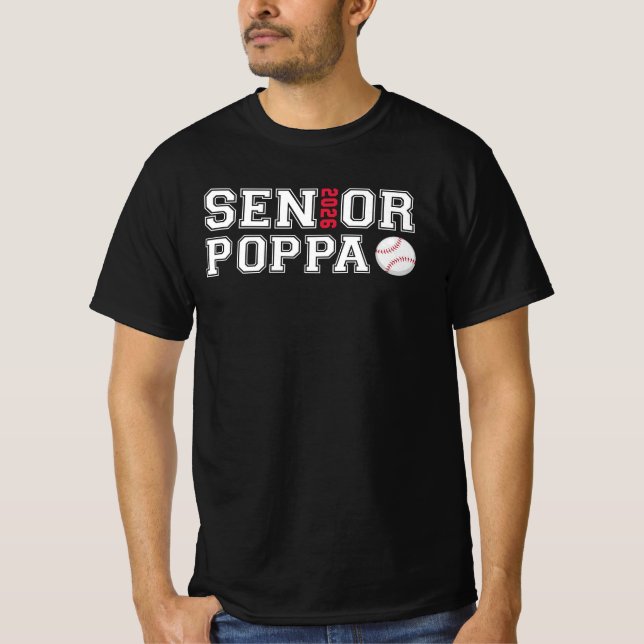 Senior 2026 Pappa Baseball Examen Far Pappa  T Shirt (Framsida)