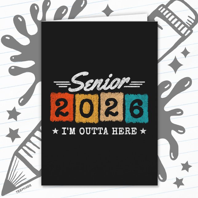 Senior 2026 Retro Examen Citat Flerfärgad Kort (Skapare uppladdad)