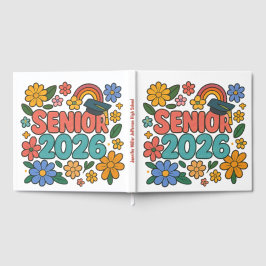 Senior 2026 Retro Rainbow Design Gästböcker