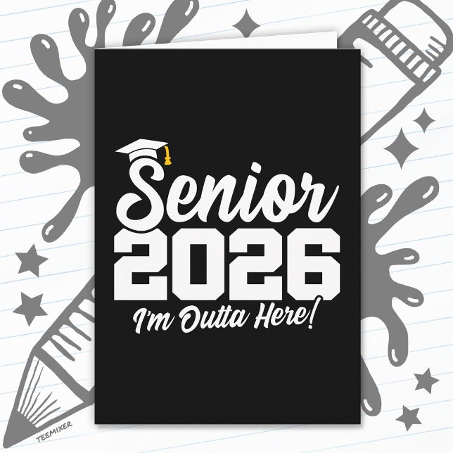 Senior 2026 Rolig Examenspresent Typography Kort (Skapare uppladdad)