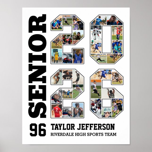 Senior 2026 School Sports Team Photo Collage Poster (Framsidan)