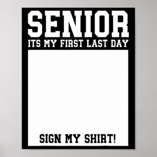 Senior 2026 Sista Första Skoldagen Senior Tillbaka Poster