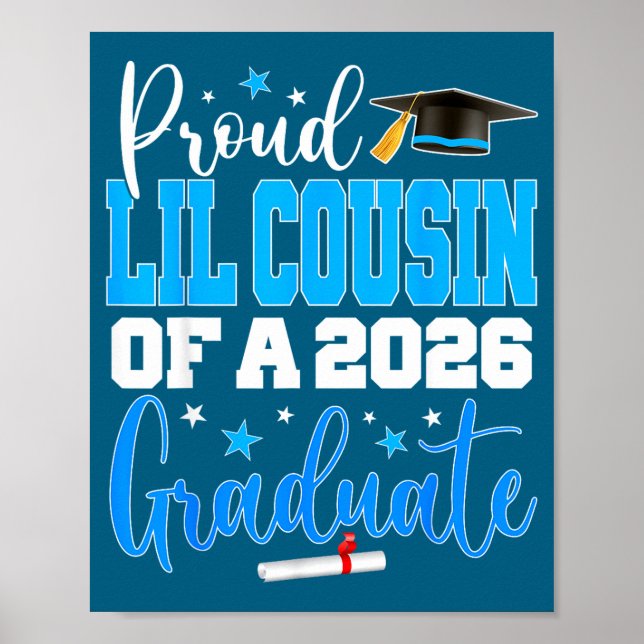 Senior 2026 Stolt Liten Kusin Illustration Poster (Framsidan)
