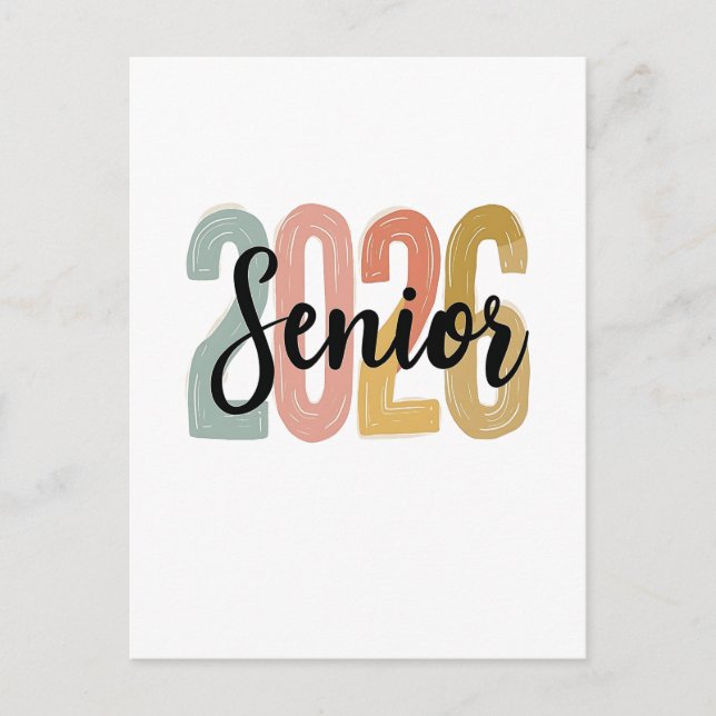 Senior 2026 Studenten 2026 Senior Student Gift Inbjudan Vykort (Framsida)