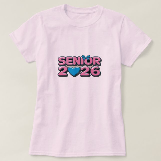 Senior 2026 T-Shirt - Studenten, klass 2026 Tee (Design framsida)