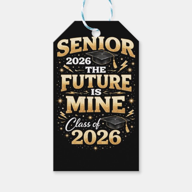 Senior 2026 – The Future is Mine Presentetikett (Framsidan)