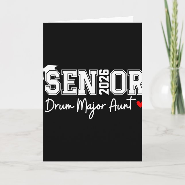 Senior 2026 trumma Major Faster marscherande exame Kort (Framsida)