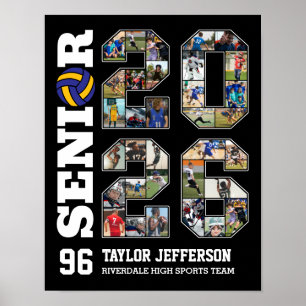 Senior 2026 Volleyboll Lag Sport Foto Collage Poster