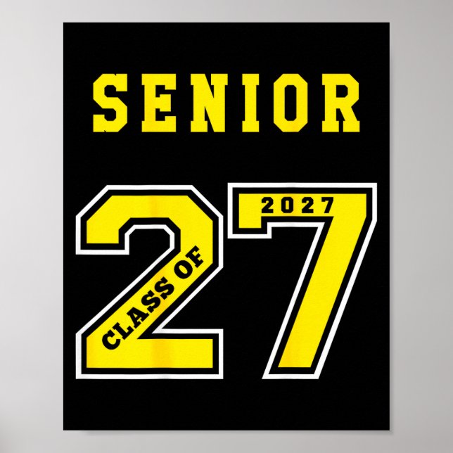 Senior 2027 (bak) guld klass 27 tröja poster (Framsidan)