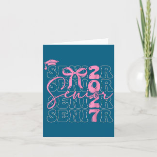 Senior 2027 Class Coquette Rosa Illustration Kort