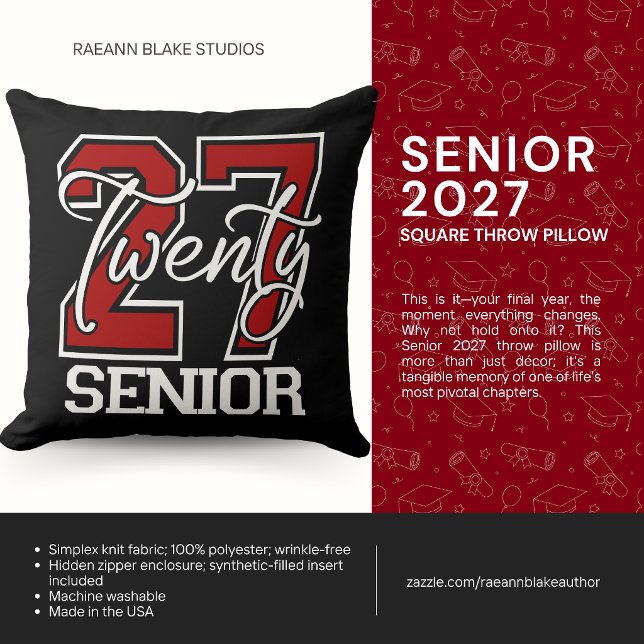 Senior 2027 Fyrkantig Kudd Kudde (Skapare uppladdad)
