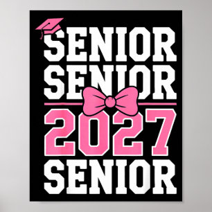 Senior 2027 Klass Coquette Rosa Illustration Poster