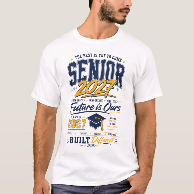 Senior 2027 Klass Y2k Stil T Shirt (Framsida)