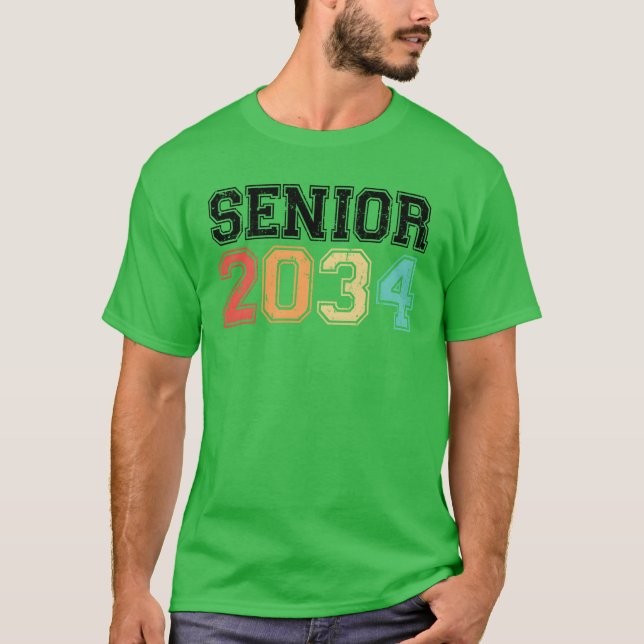 Senior 2034 Retro Vintage family T Shirt (Framsida)