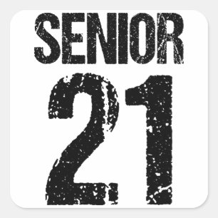 Senior 21, 2021 Senior, Class of 2021, Senior 2021 Fyrkantigt Klistermärke