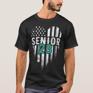 Senior 23 2023 Studenten Student American Flagga H T Shirt