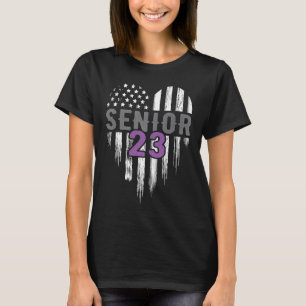Senior 23 2023 Studenten Student American Flagga H T Shirt