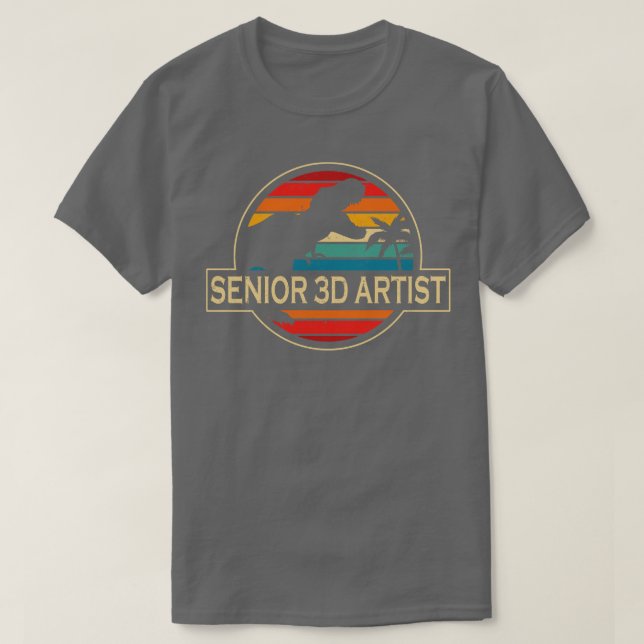 Senior 3D Artist Dinosaur T Shirt (Design framsida)