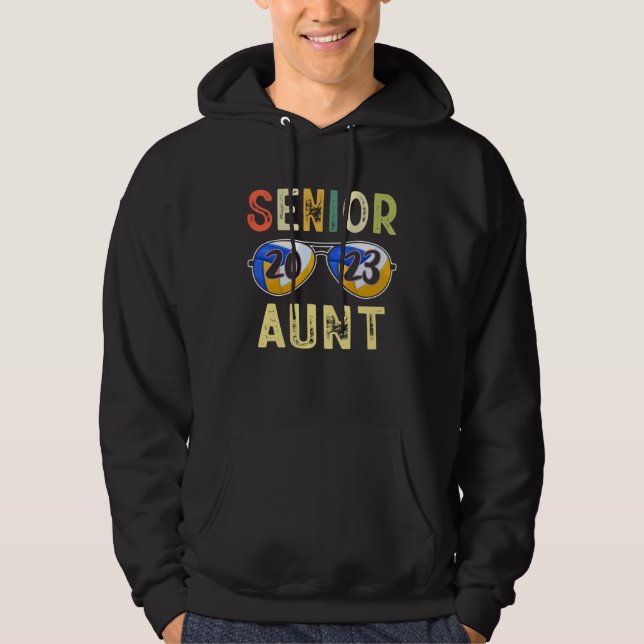 Senior Aunt 2023 Proud Aunt Volleyball Senior Grad Hoodie (Framsida)