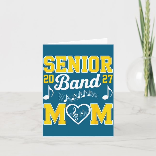 Senior Band Mama 2027 Marscherande Illustration Kort (Framsida)