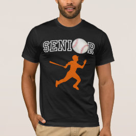 Senior basebollspelare med orange silhuett t shirt