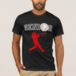 Senior basebollspelare med röd silhuett t shirt