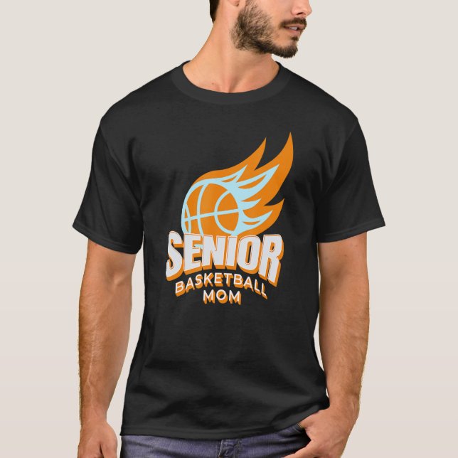 Senior Basketball Mamma T Shirt (Framsida)