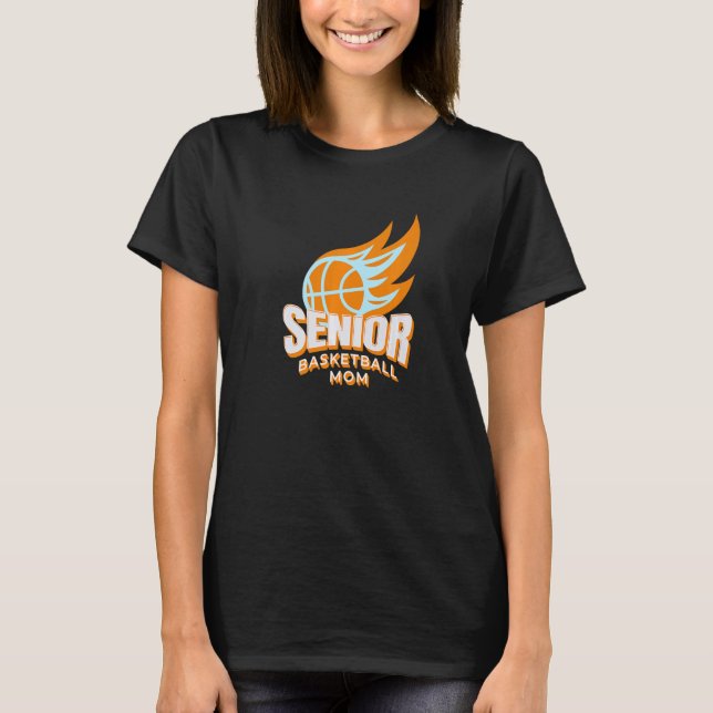 Senior Basketball Mamma T Shirt (Framsida)