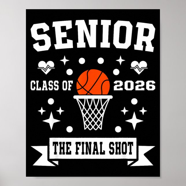 Senior basketboll klass 2026 besättning basketboll poster (Framsidan)