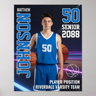Senior Basketboll MVP Spelarporträtt Foto Sport Poster