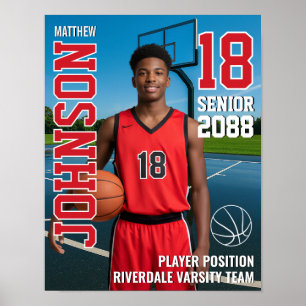 Senior Basketspelare Lag Foto Present Sport Poster