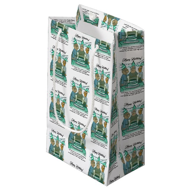 Senior Birthday Small Gift Bag (Framsidan Vinklad)