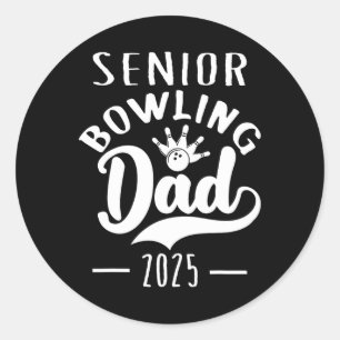 Senior Bowling Pappa 2025 Senior Pappa Cl från 202 Runt Klistermärke