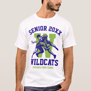 Senior Brottningsteam Anpassade Skol Sporter T Shirt