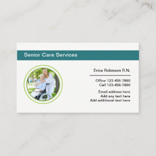 Senior Caregiver Registered Nurse Medical Visitkort
