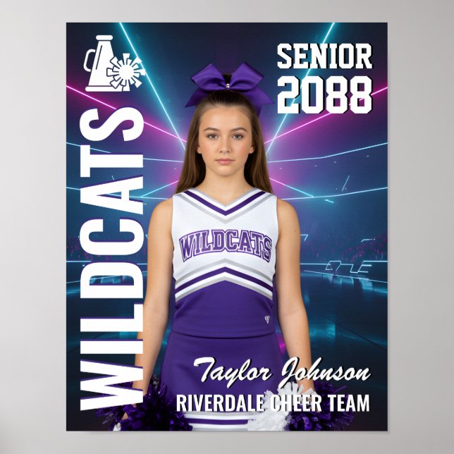 Senior Cheer Lag Anpassad Cheerleader Foto Sport Poster (Framsidan)