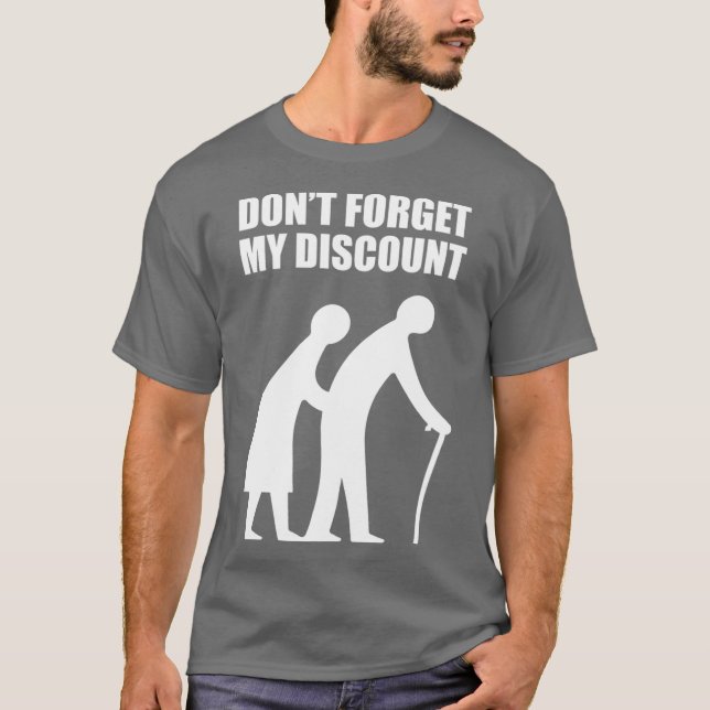 Senior Citizen Discount Elderly Old People Funny T Shirt (Framsida)