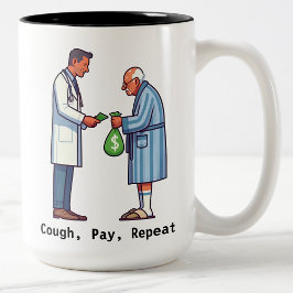 Senior Citizen Paying Off Medical Debt Två-Tonad Mugg