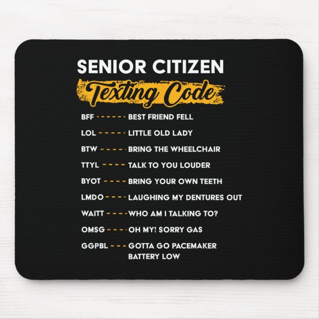 Senior Citizen&# s Texting Code Funny Old People Musmatta (Framsidan)