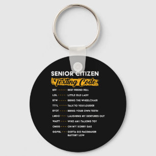Senior Citizen&#; s Texting Code Funny Old People Nyckelring