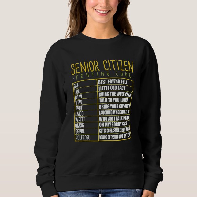 Senior Citizen Texting Code Cool Grandpa Grandma T Shirt (Framsida)