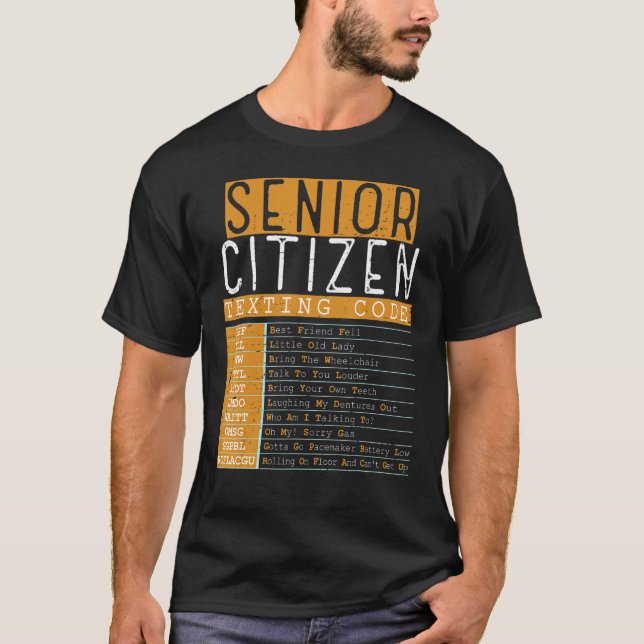 Senior Citizen Textning Kod Cool Farfar Mormor T Shirt (Framsida)